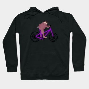 Sloth On A Purple Bike Hoodie